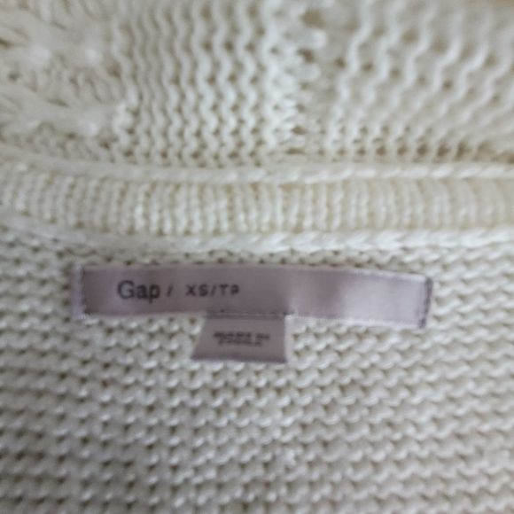 Xs crochet gap boho chic cream duster sleeveless open front cardigan - Picture 3 of 3